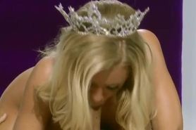 blonde beauty pageant winner gets a creamy supprise