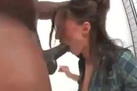 white girl enjoys and squirts into a monster black cock