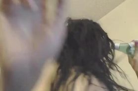 Black Freak Gags Spits Up All Over Her Huge Boobs