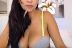 Latin girl chatting and showing big boobs
