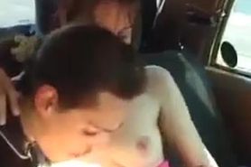 busty teen picked for backseat screw