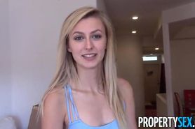 PropertySex - Good-looking blonde real estate agent hardcore sex in apartment