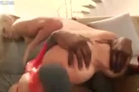 horny blonde screams out in lust as her bf's huge black dick fills up her ripe pussy