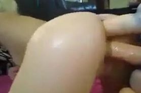 Slut With Two Thick Dildos