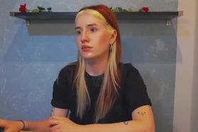 Skinny Tattooed Blonde Teen Solo Show On Webcam