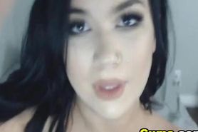 Busty Brunette Girl On Cam Masturbating