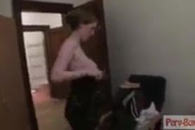 Pregnant hooker showers then fucks her client