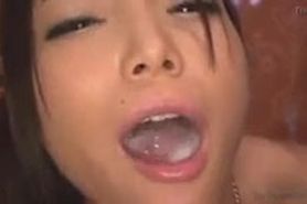 cute japanese Megumi plays, savors and swallows cum 4
