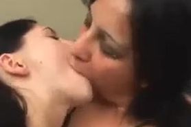 Brazilian Mother Daughter Kiss