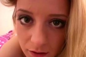 A wonderful amateur blonde girl likes masturbating on a web cam
