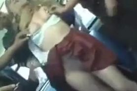 COED Blonde groped and fucked in bus