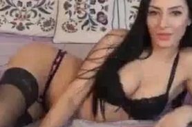 Alluring beauty with a great pair big boobs masturbates for me on cam