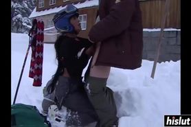 Jasmine Black gets fucked in the snow