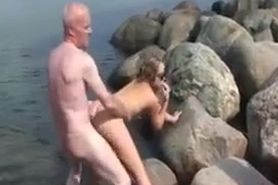 Old Man Has Threesome in Nature - Watch Part 2 on pussycamsfreecom