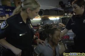 Hot cops with big tits fucked rough in a threesome by a BBC!
