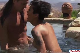 Honey Gold getting fucked by her horny boyfriend in the pool