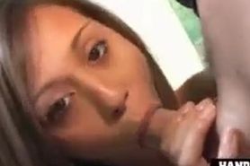 Extra cute teen plays with rough cock