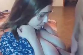 Teen with huge boobs gets covered