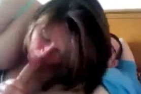 Busty chubby babe gives awesome blowjob to her boyfriend