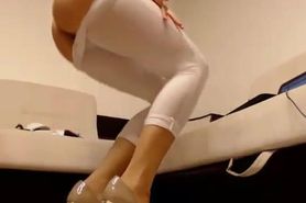 Hot girl big ass in tight pants tease
