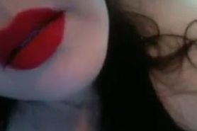 Red lips masturbating ASMR