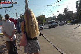 Adorable and hawt blond upskirt movie