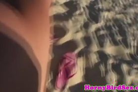 Busty beach amateur showing bigtits off
