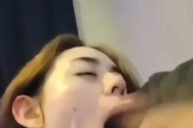 Cute half Asian deepthroat cum in mouth. Name please