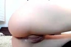 Cute Amateur Slut Toy in Ass on Webcam