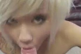 Awesome Blowjob From Short Haired Blond