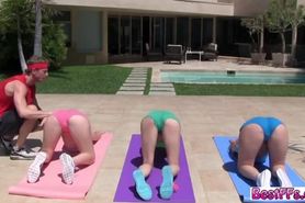 A yoga kind of rough sex with these lovely slutty teens