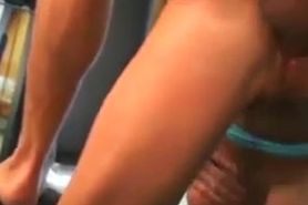Horny girl with big tits get fucked hard after a workout in gym
