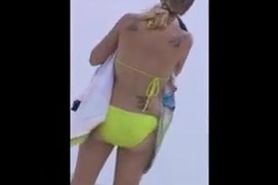 kinda hot beach chick, spy 35 jiggly tits,, kinda see thru