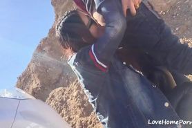 Doggy style screw with horny teen in mountains