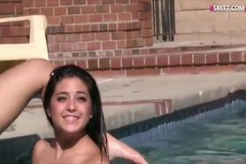 Sexy teen girls wet and wild pool party and a nice lesbosex