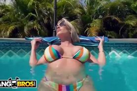 Rachael Cavalli shows perfect bikini tits and fucks too