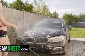 The Hottest Car Wash Ever   Try On Haul - TeamSkeet
