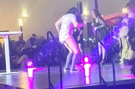 Diaper girl humiliates herself on stage