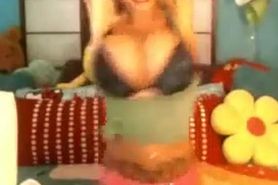 Blonde slut showing busty boobs