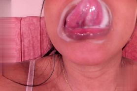 Ebony Wet Tongue Sloppy Spit