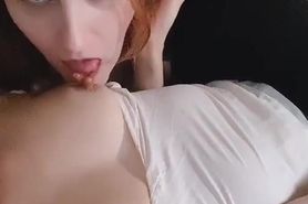 redhead licking