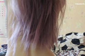 Pink haired manga teen cam