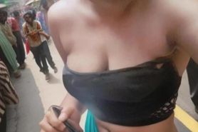 tits flashing in public