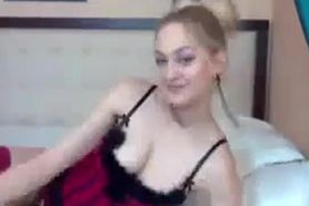 Blonde Teen With Huge Boobs Masturbating