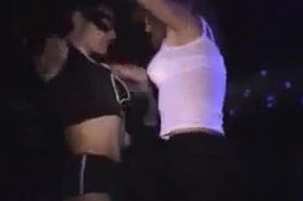 Lady pulled on stage and disrobed by male stripper