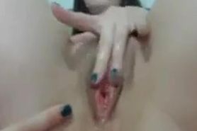 Slut Showing Off Her Pussy Close Up