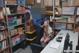Blonde teen Alyssa has to let the officer bang her and then gave him a nice blowjob