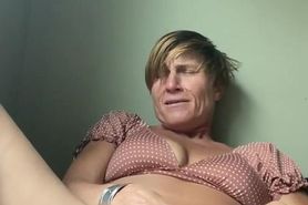 Hot mother rubs her big meaty pussy to orgasm