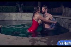 Luscious bitch Sandee Westgate gets pussy drilled by the pool