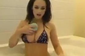 Sexy Brunette In The Bath Tub